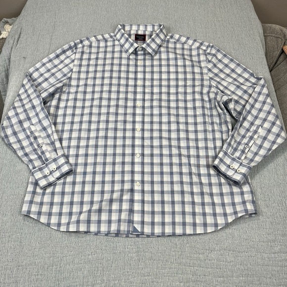 UNTUCKit Other - 🇺🇲 Untuckit Mens 100% Cotton Wrinkle Free Shirt 3XL Blue White Plaid